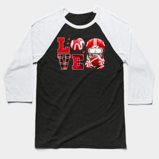 Rugby Ball Love Valentine's Day Baseball T-Shirt